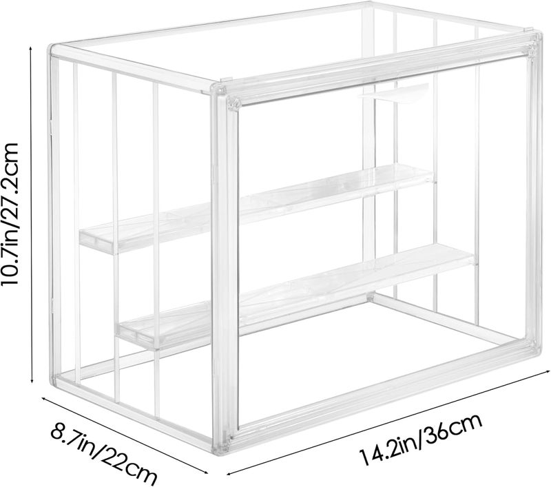 Cutora Clear Acrylic Display Case, 3 Tier Acrylic Blind Box for Figures, Dustproof Storage Organizer with Magnetic Door for Action Figures, Stackable Collectibiles Showcase for Doll Toy Car Model - Image 2